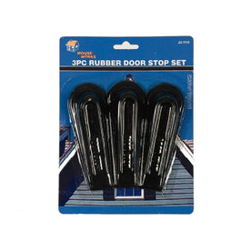 Home & Office Rubber Door Stop Wedge Set of 3 Pcs – Non-Slip Floor Door Stoppers for Home, Office, Classroom, Garage & Commercial Use, Black