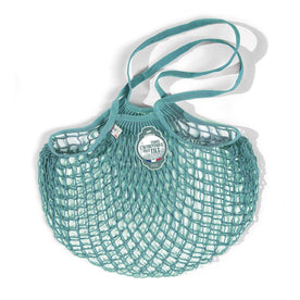 The French Filt Le Fillet Regular Shoulder Carrying Cotton Net Shopping Bag - AQUA BLUE Medium