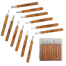 ROX Wood Mini Wood Carving Knife Set 12 Piece In a PVC Box