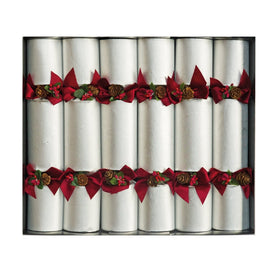 REGENCY Silver Pin Christmas Crackers, 13 Inch Crackers, 6 per Trays