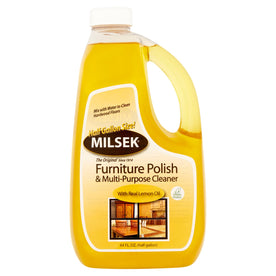 Milsek Furniture Polish and Cleaner with Lemon Oil, 64-Ounce, LM-64