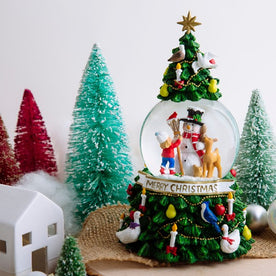 Tydus Winter Pine Snowman Snow Globe without Music [4 Inch / 100 MM]