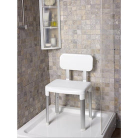Cappadocia Heavy Duty Shower Chair with Backrest, Bathtub Seat for Adults & Disabled (White)
