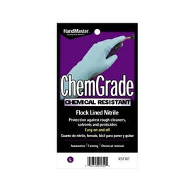HandMaster RSF-18T Flock Lined Nitrile Cleaning Gloves