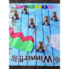 Robin Reed 72007 Racing Reindeer Christmas Crackers – Box of 6 Handmade 13" Crackers with Wind-Up Toys, Hats & Jokes