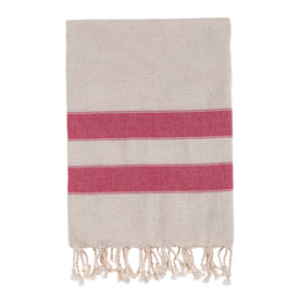 Bello Handwoven Turkish Beach Towel, Soft Linen Red, Quick Dry Highly Absorbent Sand-Free Versatile for Beach, Spa, Home, Peshtemal Towel (39 x 66.9 Inches)