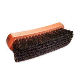 Shoe Shine Brush - Color Hair Made for Dark Shoes or Boots - Concave Design Wood Handle, 6.5 inch