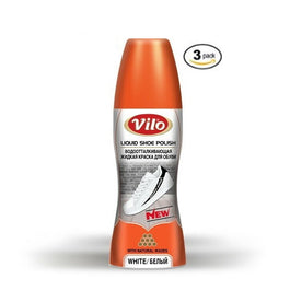 Vilo Shoe Care Liquid Instant Shoe Polish - 80 ML - Pack of 3 (White)