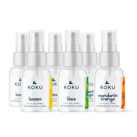 Citrus Set 3 - Pack of 6 Lemon-Lime-Mandarin Orange Scented Hand Sanitizer Spray, 6x1.2 Fl. Oz. (Two of Each)