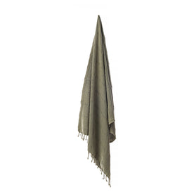 Bello Handwoven Turkish Beach Towel, Khaki Stonewashed, Quick Dry Highly Absorbent Sand-Free Versatile for Beach, Spa, Home, Peshtemal Towel (39 x 66.9 Inches)