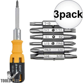Lutz 15-IN-1 Ratcheting Screwdriver Screwdriver, Yellow / Black (Pack of 3)