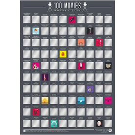 Gift Republic 100 Movies Bucket List Poster, One Size, Black