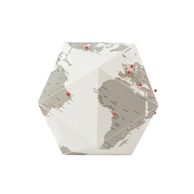 Here The Personal 3 Dimensional Foldable Globe by Countries White (Medium) - Palomar