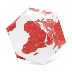 Here The Personal 3 Dimensional Globe by Countries Red (Small) - Palomar