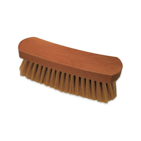 Shoe Shine Brush -Natural Color  Hair Made for Light Shoes or Boots - Concave Design Wood Handle, 6.5 inch