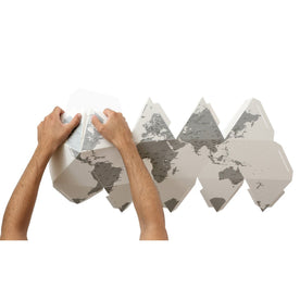 Here The Personal 3 Dimensional Foldable Globe by Countries White (Medium) - Palomar