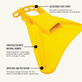 Finis Fishtail Long Floating Kids Flippers, 2 Fins, Yellow, US Junior (6 - 11)
