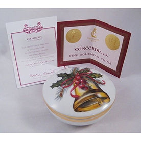 Bohemian Porcelain 1-3/4" Holiday Keepsake Box In A Beautiful Gift Box