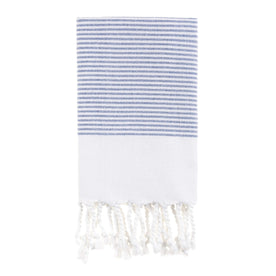 Bello Handwoven Turkish Beach Towel, Blue Millefeuille, Quick Dry Highly Absorbent Sand-Free Versatile for Beach, Spa, Home, Peshtemal Towel (15.75 x 37 Inches)