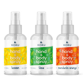 Citrus Set 2 - Pack of 3 Lemon-Lime-Mandarin Orange Scented Hand Sanitizer Spray, 3x3 Fl. Oz. (One of Each)
