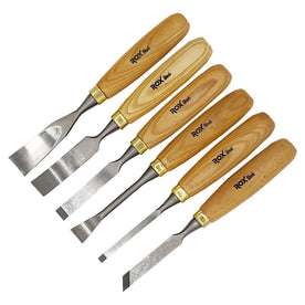 ROX Wood 12 Piece Wood Carving Hand Chisel Tools w/ Wooden Storage Case - Great for Beginners