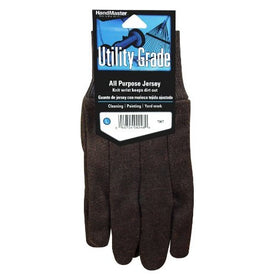 HandMaster T90T Brown Jersey Knit Wrist with Clute Pattern, Pack of 3 Pair