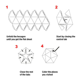 Here The Personal 3 Dimensional Globe by Countries Black (Medium) - Palomar