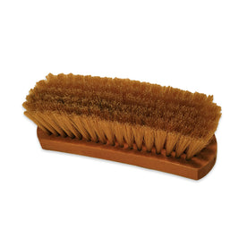 Shoe Shine Brush -Natural Color  Hair Made for Light Shoes or Boots - Concave Design Wood Handle, 6.5 inch
