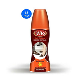 Vilo Shoe Polish Liquid 80 ml - Brown (12 Pack)