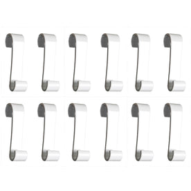 Plastic S Hooks for Towel Bar, Large Plastic Towel Hooks for Bathroom, Shower Room, White (Pack of 12)