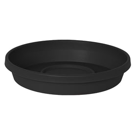 Bloem Terra Plant Saucer Tray Plastic Round Peppercorn, Black, 14 Inch