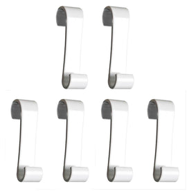 Plastic S Hooks for Towel Bar, Large Plastic Towel Hooks for Bathroom, Shower Room, White (Pack of 6)