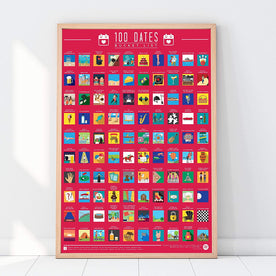 Gift Republic 100 Dates To Go On Bucket List Poster, Red