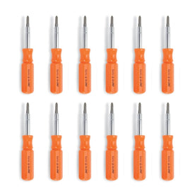 Lutz 6-in-One Pocket Size Orange Screwdriver, 26030 (Pack of 12)