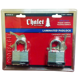 Chalet C7645-2-CD-KA Twin Pack 1 3/4 inches Laminated Padlock Sets