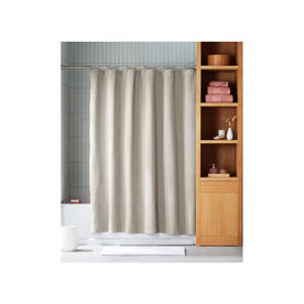 Haven Washed Faille Shower Curtain in Pumice Stoine (72 x 72 Inch)