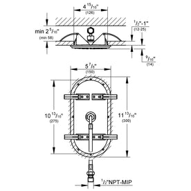 Rain Shower Veris 300 1-Spray Ceiling Shower Head
