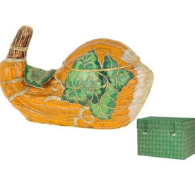 Cloisonne Harvest Pumpkin Gourd Jewelry Box in a Beautiful Gift Box