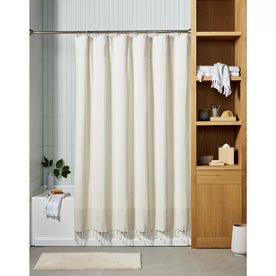 Haven Two Tone Organic Cotton Shower Curtain in Grey (72 x 72 Inch)