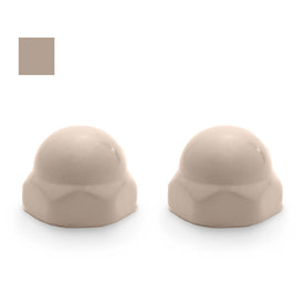Replacement Ceramic Toilet Bolt Caps to Match Briggs Fawn Beige, Set of 2