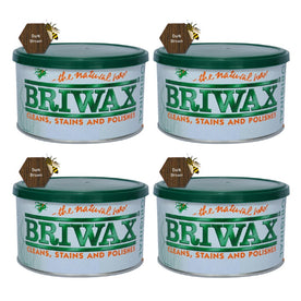 Briwax Original Furniture Wax Polish Cleans, Stains & Polishes, 16 Oz. - Dark Brown (Pack of 4)