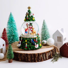 Tydus Winter Pine Snowman Snow Globe without Music [4 Inch / 100 MM]