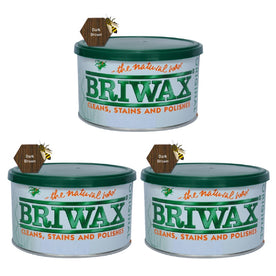 Briwax Original Furniture Wax Polish Cleans, Stains & Polishes, 16 Oz. - Dark Brown (Pack of 3)