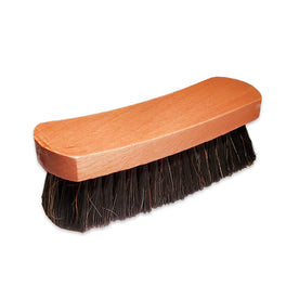 Shoe Shine Brush - Color Hair Made for Dark Shoes or Boots - Concave Design Wood Handle, 6.5 inch