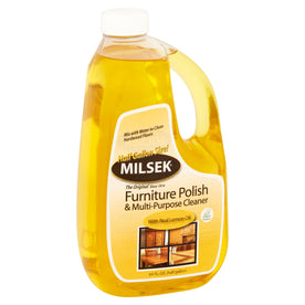 Milsek Furniture Polish and Cleaner with Lemon Oil, 64-Ounce, LM-64