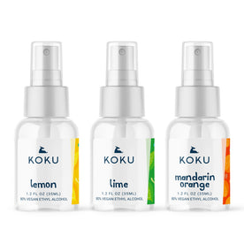 Citrus Set 1 - Pack of 3 Lemon-Lime-Mandarin Orange Scented Hand Sanitizer Spray, 3x1.2 Fl. Oz. (One of Each)