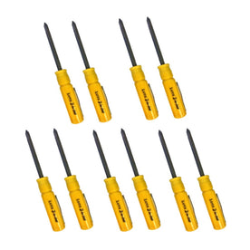 Lutz 2 In 1 Pocket Size Yellow Screwdriver (Pack of 10)