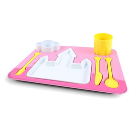 Doiy Princess Castle Pink Dinner Set Knife Fork Spoon Plate Cup Bowl & Tray