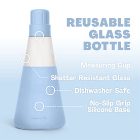 Cleancult Refillable Glass Liquid Detergent Dispenser, Periwinkle Blue, 2 Pack