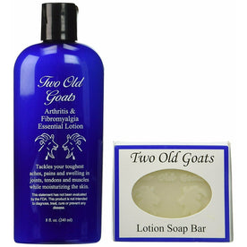 Two Old Goats Essential Lotion 8 Oz & Soap Bar, For Your Toughest Aches and Pain